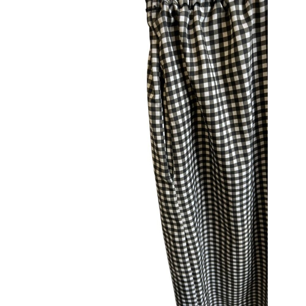 Albion Fit Gingham Jumpsuit Black White Womens Petite Size Small Jetsetter - Picture 5 of 7